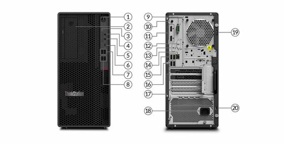 Station de travail Lenovo P350 Tower avec Intel Core i5-11500 16 Go de mémoire et un disque dur de 1 To